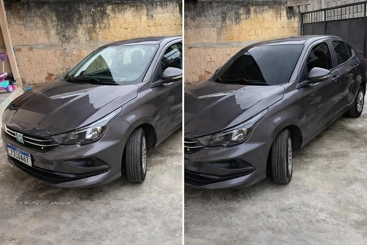 Aplicação de Insulfilm Poliester em carro