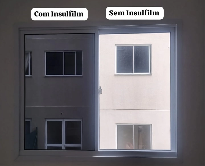 Antes e Depois da aplicação da Película na residência